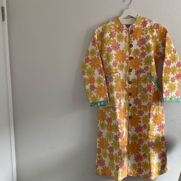 SLV Sunny Floral Long Coat Medium - Picture 3 of 7